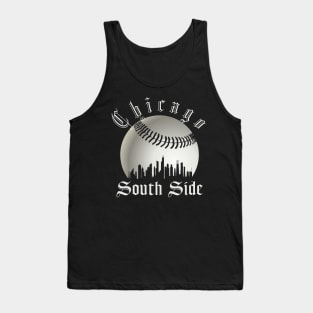 Vintage Chicago City Skyline White Baseball South Side S.O.X Tank Top